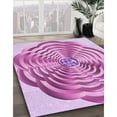 thumbnail image 3 of Ahgly Company Machine Washable Indoor Round Transitional Blossom Pink Area Rugs, 5' Round, 3 of 7