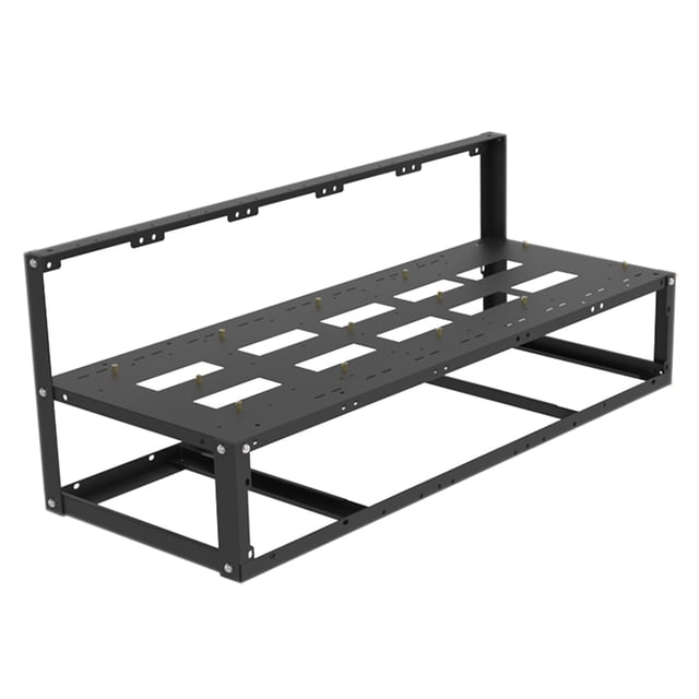 ELAYARD 1Set Mining Rig Frame Open Air Computer Case Black Steel with Cooling Fan Installation Support