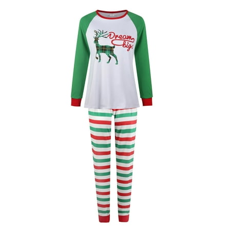 

Christmas Pajamas For Family Family Christmas Pjs Matching Sets Jumpsuits Matching Christmas Pjs For Family Long Sleeve Pajamas Two-piece Mom Set