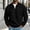 Black, variant on Men's Waffle Knit Quarter Zip Pullover Mock Neck Long Sleeve Sweatshirt with Chest Pocket, Casual Solid Color Top for Fall Winter Layering Daily Wear