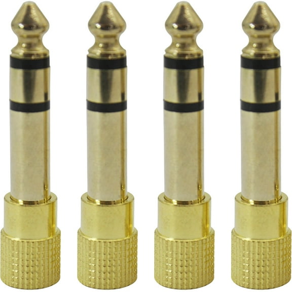 2 Pairs Headphone Jack Plugs 3.5mm To 6.5mm Plug Adapters Stereo Headphone Audio Adapters