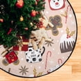 thumbnail image 4 of Coolnut Gingerbread Man Candy Christmas Tree Mats Waterproof Tree Skirt, Merry Christmas Xmas Tree Stand Tray Mat Floor Protector Pad for Holiday Party Decoration, 28.3", 4 of 6