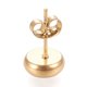 thumbnail image 3 of Ion Plating(IP) 304 Stainless Steel Stud Earring Settings with Ear Nuts Flat Round Golden 8.5mm Pin: 0.8mm Tray: 6mm, 3 of 3