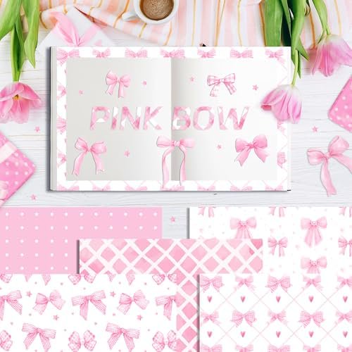 Pink Flower Wrapping Paper Bouquet Paper With Gold Border Design
