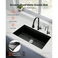 thumbnail image 2 of KFFKFF 33 inch Kitchen Sink Workstation, Undermount Granite Sink, Drop-In Single Bowl Farmhouse Basin with Multiple Accessories, Household Dishwasher Sinks for RV, Prep Kitchen, and Bar (Black), 2 of 9