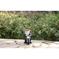 thumbnail image 2 of 9.25" Biker Gnome Giving a Peace Sign Garden Statue, 2 of 6