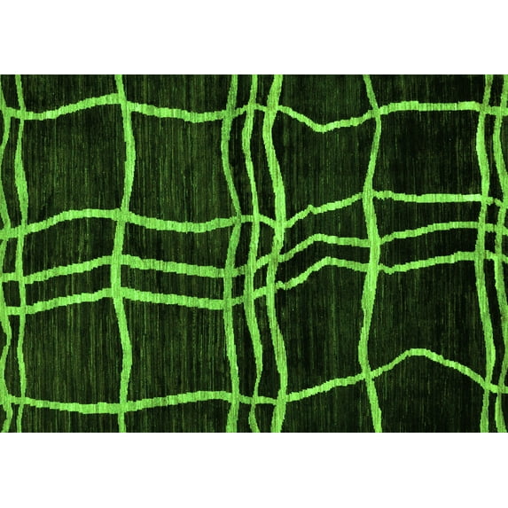 Ahgly Company Indoor Rectangle Abstract Green Modern Area Rugs, 8' x 10'
