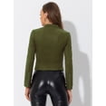 thumbnail image 4 of Chaqueta de Gamuza Sintética Allegra K Cuello Alto Cremallera Manga Larga Ejercito Verde L, 4 of 5