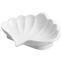 Topbathy White Bathroom Soap Dish Shell Shaped Holder for Soap and Bath Accessory Storage