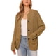 thumbnail image 4 of Suéteres de Cardigan INSPIRE CHIC para mujer, de frente abierto, con botones, de manga larga, casual de otoño, tejido de cable con bolsillos, talla M, color caramelo, 4 of 6