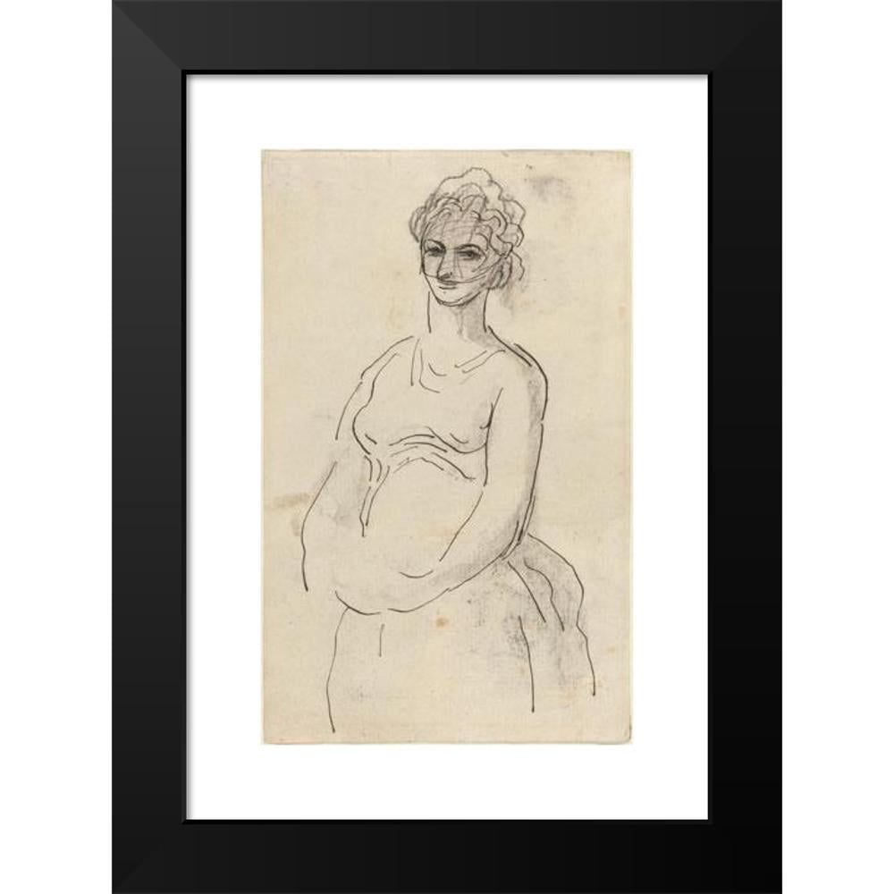 Honoré Daumier 11x14 Black Modern Framed Museum Art Print Titled - Woman with Veil