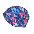 thumbnail image 2 of Fuzoiu Blue Skull Flower Print Winter Beanie Hat for Men & Women,Warm Knit Cap,Women Windproof Watch Hat,Knit Warm Unisex Beanie, 2 of 7