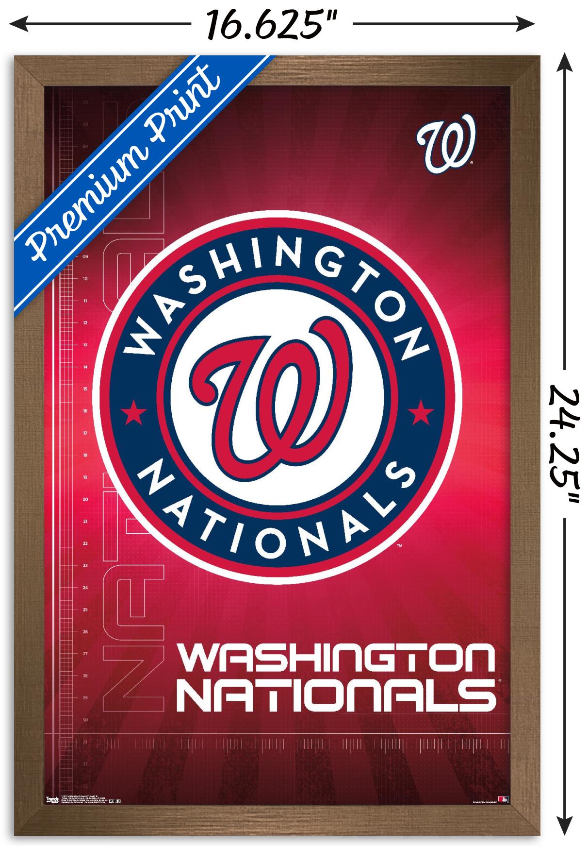 MLB Washington Nationals - Logo 16 Wall Poster, 14.725" x 22.375", Framed