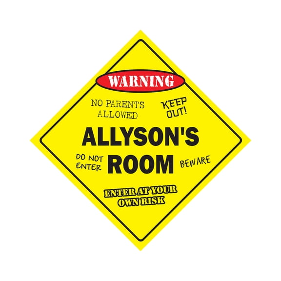 SignMission X-Allysons Room 12 x 12 in. Crossing Zone Xing Room Sign - Allysons