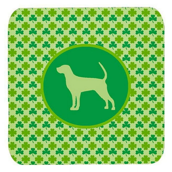 Coonhound Lucky Shamrock Foam Coasters, Set Of 4