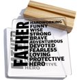 thumbnail image 3 of Dad Gift for Birthday Father’s Day Father Loving Hero Quote Clear Desk Decorative Sign Keepsake Present Dad Life Acrylic Plaque with Wooden Stand Sign Desk Decor for Home Office, 3 of 7