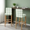 thumbnail image 2 of Sage Green Buffalo Check Bar Stool Cover Set of 6, Farmhouse Plaid Modern Geometric Stretch Bar Chair Cover, Removable Washable Pub Counter Stool Chair Slipcover for Kitchen Dining Room Pub Cafe, 2 of 9