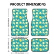 thumbnail image 2 of Xecao Lemon Blue Print Car Foot Mat Set of 4 Pieces Neoprene All-Weather Dust-Proof Stain-resistantCar Interior Decorative mats Non-Slip Mats, 2 of 6