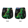 thumbnail image 5 of Lsque Space Dino Cartoon Black Printed Women's Running Shorts with Liner Pockets,Elastic Quick Dry Workout Athletic Gym Yoga Shorts,Womens High Waist Shorts-Large, 5 of 9