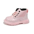 thumbnail image 4 of BLTIBY Girls Ankle Boots Side Zipper Combat Lace Up Sequin Boot Non Slip Printed Comfort Short Boots for Toddler Little Kid Big Kid Pink 4-4.5 Years, 4 of 7