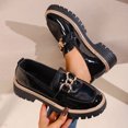 thumbnail image 5 of Women Chunky Heel Loafers Anti-Slip Lug Sole Platform Casual Work Business Dress Shoes, 5 of 6