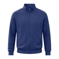 thumbnail image 6 of Men’s Waffle Knit Full Zip Track Jacket, Stand Collar Long Sleeve Casual Athletic Warm Outerwear Coat Size 3XL Navy, 6 of 6