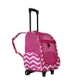 thumbnail image 2 of World Traveler 18-inch Rolling Pet Carrier Backpack - Fuchsia White Chevron, 2 of 3