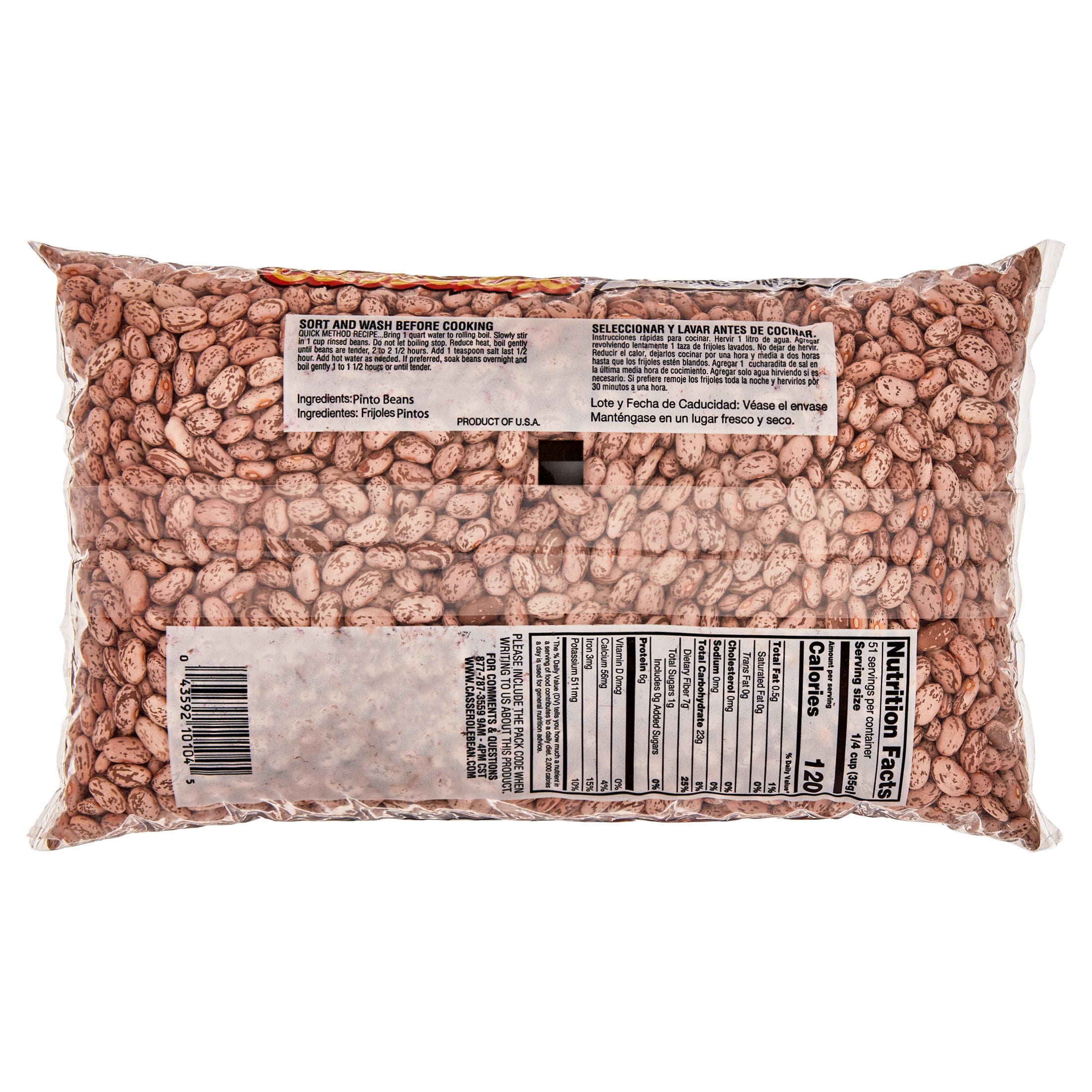 (2 pack) Casserole 4 lb Pinto Beans. Tree Nut-Free and Peanut-Free
