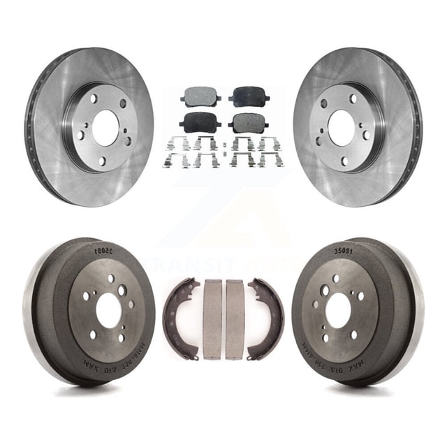 Transit Auto Front Rear Disc Brake Rotors Ceramic Pads and Drum Kit for Car 2002-2003 Toyota Solara 2.4L K8T-103749