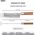 thumbnail image 4 of Qulajoy 7 Inch Nakiri Knife - Hammered Japanese Vegetable Knife 9cr18mov Mirror Polishing Hand Forged Blade kitchen knife - Olivewood Handle, 4 of 6