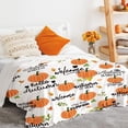thumbnail image 3 of Fall Throw Blanket Autumn Harvest Pumpkin Blanket Fall Maple Leaf Blanket Super Soft Flannel Throw Blanket Lightweight Fluffy Plush Bed Blanket for Autumn Thanksgiving Decorations 50"X60", 3 of 6
