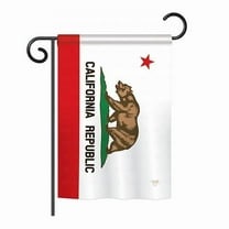 BD-SS-GS-108229-IP-BO-D-US14-BD 13 x 18.5 in. California State Americana States Impressions Decorative Vertical Double Sided Garden Flag Set with Banner Pole