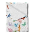 thumbnail image 2 of Origami Soft Flannel Fleece Throw Blanket, Continuous Hobby Japanese Minimalistic Handicraft Animals on Plain Background, Cozy Plush for Indoor and Outdoor Use, 50" x 60", Multicolor, by Ambesonne, 2 of 5