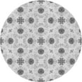 thumbnail image 1 of Ahgly Company Machine Washable Indoor Round Transitional Gunmetal Gray Area Rugs, 7' Round, 1 of 7