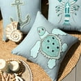 thumbnail image 3 of The HomeCentric Custom Cushion Cover, Decorative Dull Blue Pack of 2, 22x22 inch (55x55 cm) Pillow Covers, Linen Turtle, Embroidered Throw Pillow Covers, Sea Creatures Beach Style Style - Turtle Dove, 3 of 8