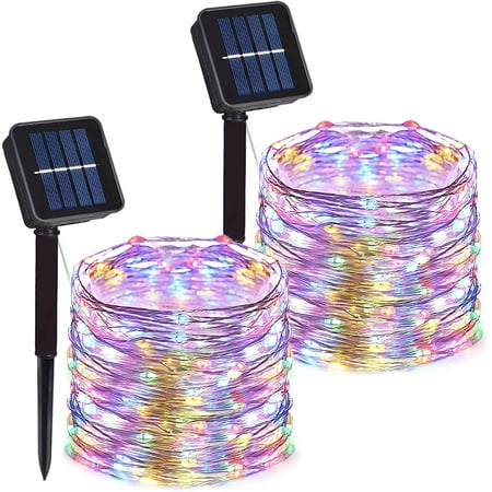 

Solar Outdoor String Lights 39Ft 100 LED Patio Lights with Glowing String 100 LED Bulbs Waterproof Commercial Grade Hanging Lights for Gazebo Yard Porch