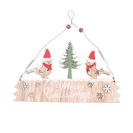 

NUOLUX Christmas Wooden Hanging Pendant Creative Door Hanging Tag Decoration Christmas Tree Hanging Ornament for Home (C Pattern)