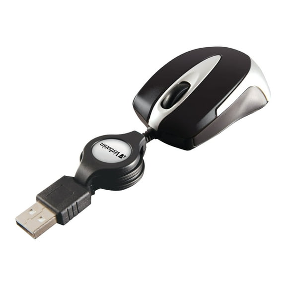 Verbatim Go Mini Optical Travel Mouse - Mouse - right and left-handed - optical - wired - USB - black