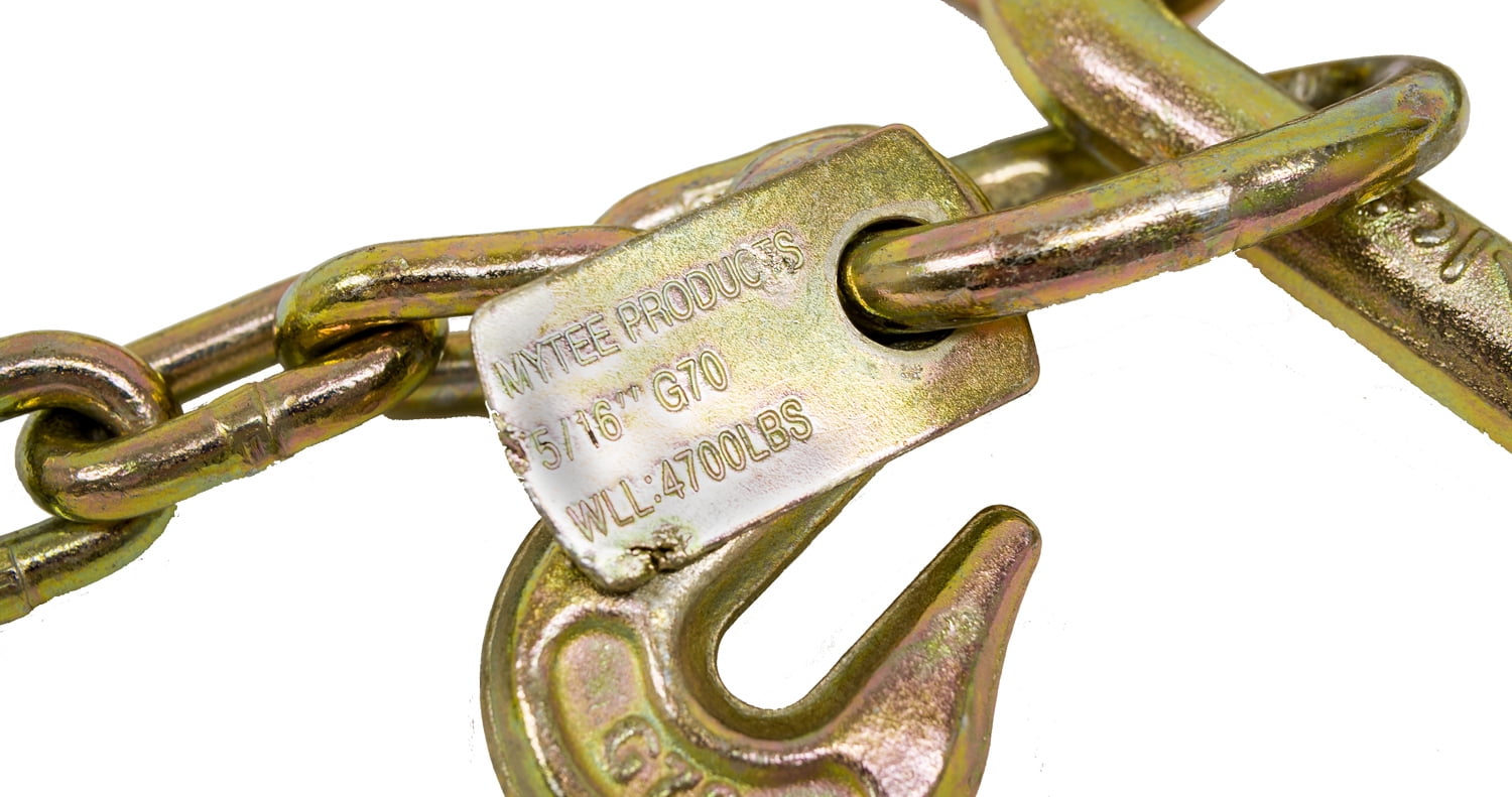 G70 V Chain Bridle w/ 8" Medium J Hooks, T- Hook & J-Hook w/ Grab Hooks 2' Legs Wrecker (2 Pack)