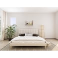 thumbnail image 2 of Tslinn Adult King Velvet Platform Beds with Tools and Support Slats, Beige, 2 of 5