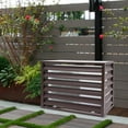 thumbnail image 2 of 4 Panels Air Conditioner Fence, 39.3''H x 19.7''W x 27.6''H Outdoor Privacy Screen, Aluminum Alloy Air Conditioner Privacy Screen for Outside Privacy Screens Outdoor, Coffee Color, 2 of 9