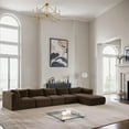 thumbnail image 2 of Meridian Furniture 5-Piece Brown Corduroy Performance Fabric Modular Sectional, 2 of 13
