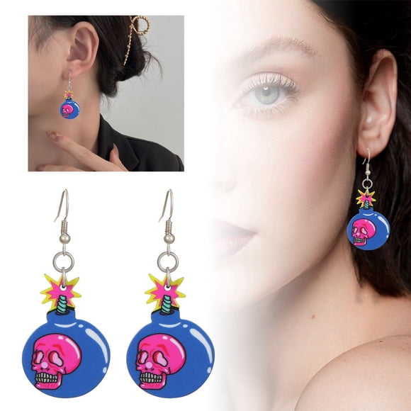 WILLBEST Acrylic Halloween Earrings Dangle Drop Statement Jewelry Party Accessories for Women Girls