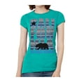 thumbnail image 1 of Femmes Californie République Bleu Tribal Motif T-Shirt Noir - Sarcelle - Moyen, 1 of 1