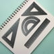 thumbnail image 4 of Juego de Reglas de Dibujo de Metal | Kit de herramientas de medición de aleación de aluminio de 4 piezas: regla recta de 15 cm, transportador, reglas triangulares | Blanco y negro | Duradero, 4 of 6