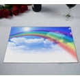 thumbnail image 2 of PKQWTM Green Grass Over A Blue Sky Rainbow Kitchen Dining Table Mats Placemats Size 12x18 Inches, Set of 2 Pieces, 2 of 2
