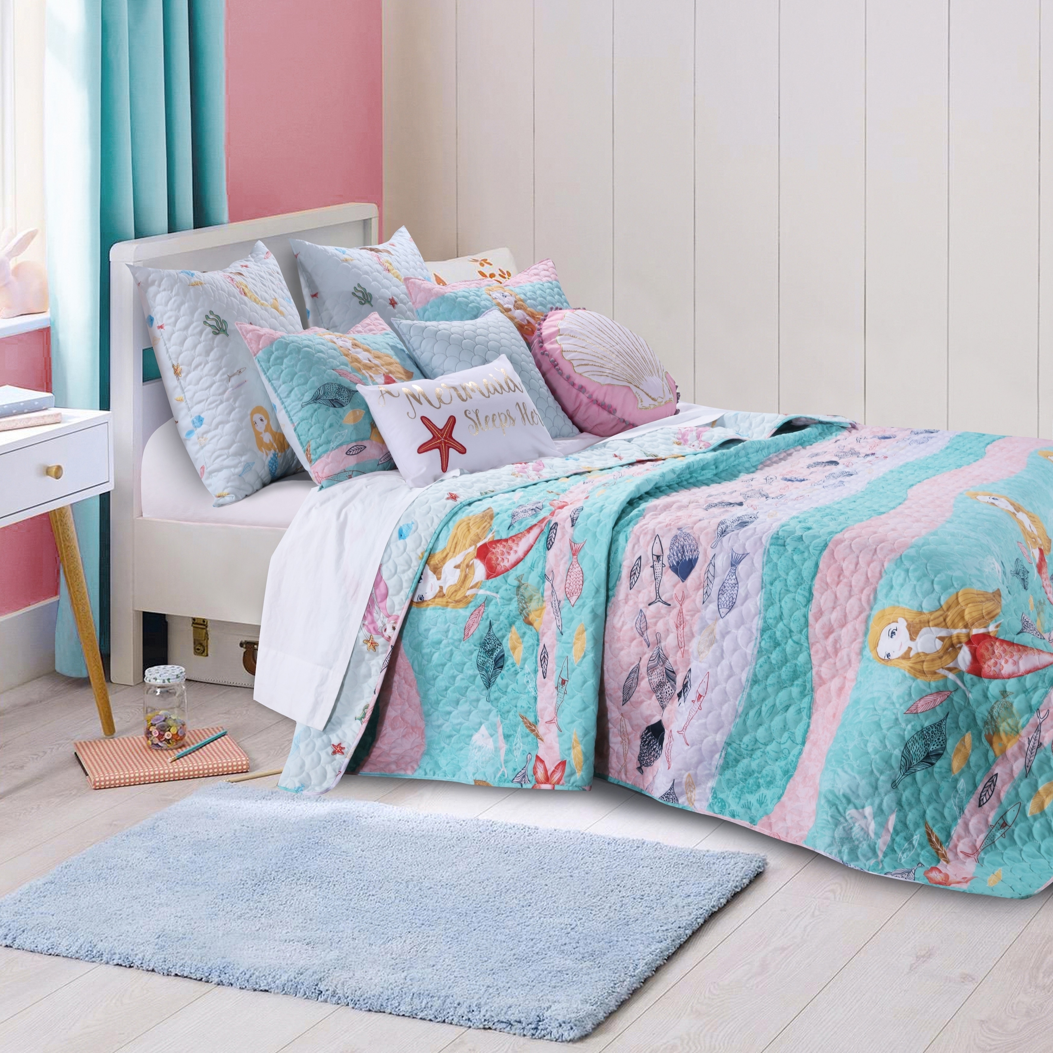 mermaid quilt set