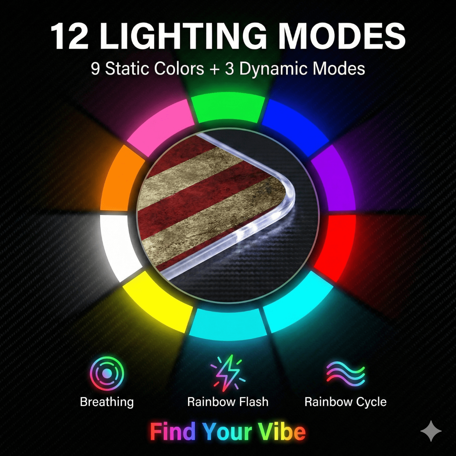 memzuoix LED Mouse pad 31.5×11.8 Inch, Large RGB Glow Gaming Mouse Pad for Computer, 12 Cool Lighting Modes, Anti-Slip Base, Waterproof, Stain Resistant, Desk Mouse pad for Wireless mouse, Flag Shape