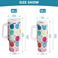 thumbnail image 6 of Yayeee 30oz Stainless Steel Tumbler with Straw and Handle Double-Wall Insulated Travel Water Bottle, Colorful Circles, 6 of 8