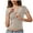 Beige, variant on Womens Short Sleeve Workout Shirts Zip up T Shirts Slim Fitted Crop Yoga Tops Summer Casual Athletic T Shirts